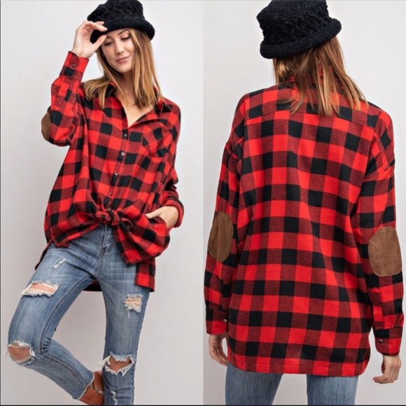 🆕❗️LAST 1❗️143RD STYLE HAUS PLAID BUTTON DOWN TOP - Picture 2 of 3